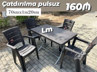 plastik stol stul qiymeti: Yeni Plastik masa dəsti📌 _*Türk istehsalı QATLANAN MASA +4STUL*_ 📌