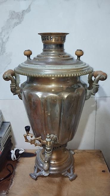 antik samovar: Qədim samovar, 4 il, Latun, Vəziyyəti: Yaxşı — 1
