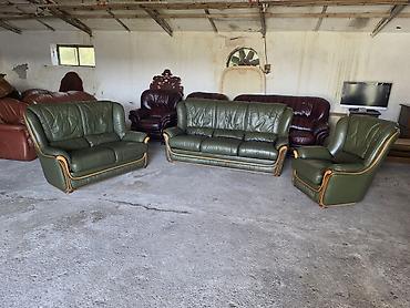 Stilske garniture: Komplet kožne garniture za dnevnu sobu – 1 - Sastav: trosed, dvosed i — 5