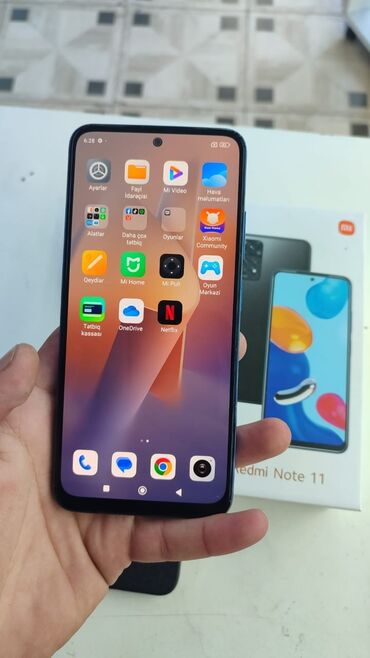 Xiaomi: Xiaomi Redmi Note 11, 128 GB, rəng - Göy, 
 Düyməli, Barmaq izi, Face ID