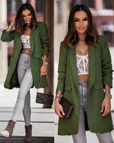kozna jakna sa pravim krznom: Zeleni dugi sako, elegantan i upadljiv, savršen za slojevito oblačenje