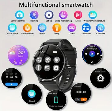saat telefon satilir: Yeni, Smart saat, Sensor ekran, rəng - Qara