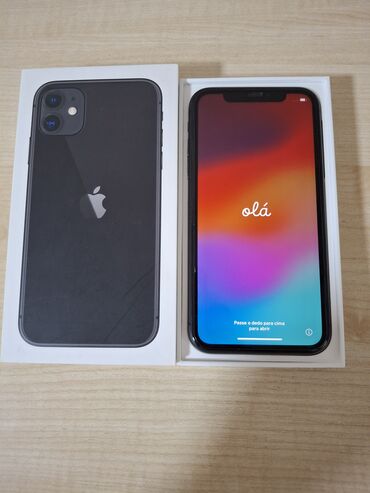 Apple iPhone: IPhone 11, Б/у, 128 ГБ, Black Titanium, Защитное стекло, Чехол, Коробка, 86 %