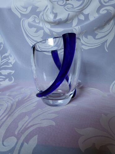 Ostali kućni dekor: Vaza nova,kristal,rucni rad,duvana usnama. Krasno Poljska. 80te — 11