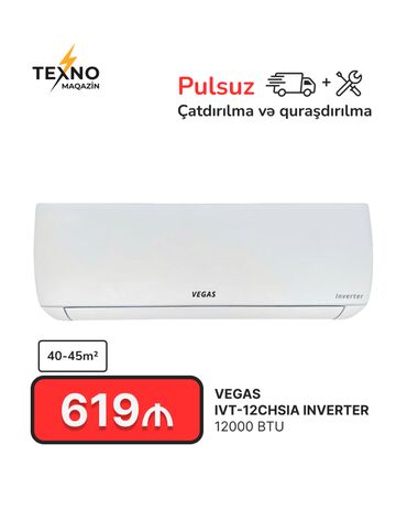 mini kondisoner: Kondisioner Yeni, 40-45 kv. m, Split sistem, Kredit yoxdur, Pulsuz quraşdırılma