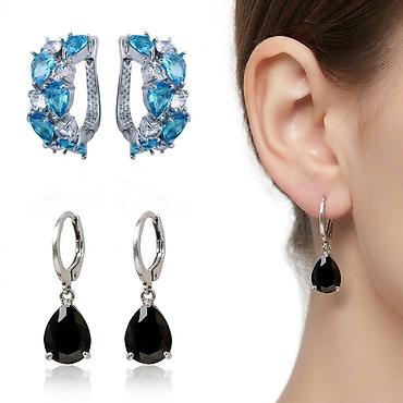 Серьги сөйкөлөр У с кристаллами Swarovski — элегантное украшение