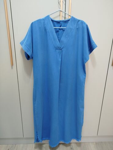 Повседневные платья: Повседневное платье, Лето, Лен, 5XL (EU 50)