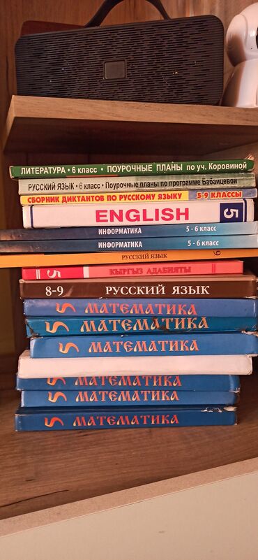 математика 6кл: Продаю книги математика 5кл, русский язык 8-9кл, кыргыз адабияты 5кл