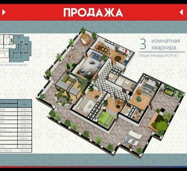 кв обмен на дом: 3 бөлмө, 242 кв. м, Элитка, 13 кабат, ПСО (өзү оңдоп түзөтүп бүтүү үчүн)