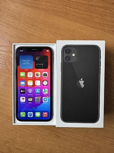 Apple iPhone: IPhone 11, Б/у, 128 ГБ, Черный, Коробка, 74 % — 1