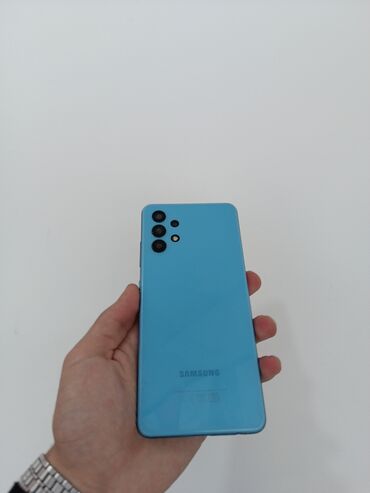 telefon temiri: Samsung Galaxy A32, 128 GB, rəng - Mavi, Düyməli, Barmaq izi
