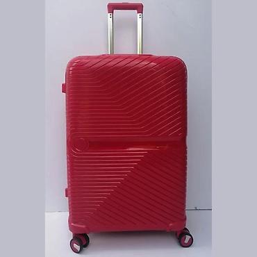 Putni koferi i torbe: Crveni tvrdi kofer na točkiće - Materijal: tvrda plastika (ABS/PC — 5