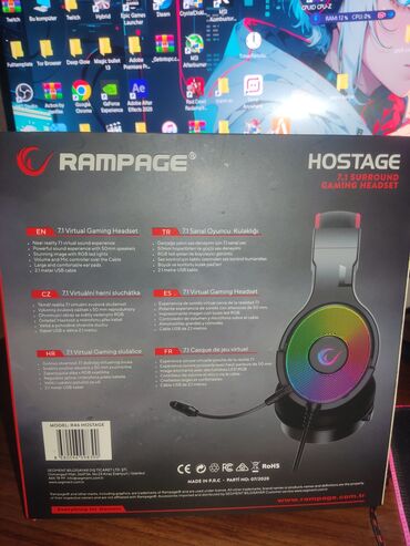 oyun qulaqlıq: Rampage R46 Hostage (Oyunçu Qulagliqı) dəyişdirilə bilən mikrofonu və
