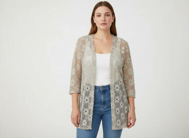 zwiewne sukienki na wesele plus size: Kardigan damski, rozmiar 3XL