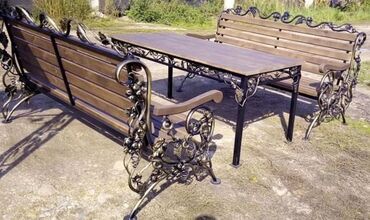 Bağ, çöl masa və oturacaq dəstləri: Metal EN MMC olaraq istədiyiniz forma və ölçüde demir işlerinin — 30