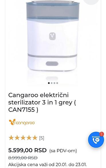satom: Cangaroo električni sterilizator 3 u 1, sivi (CAN7155) - — 1