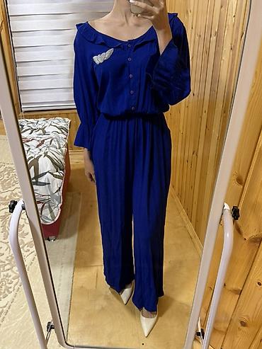 школьная форма: Комбинезон, M, L, XL, цвет - Синий — 1