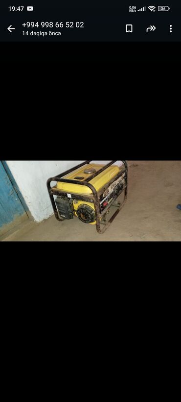 mini generator: İşlənmiş Benzin Generator Zəmanətsiz, Kredit yoxdur