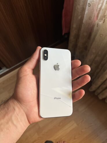 Apple iPhone: IPhone X, 64 GB, Ağ, Qırıq