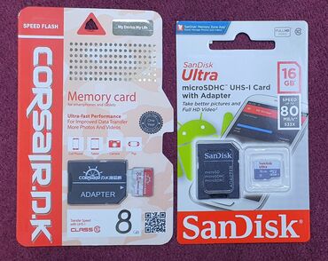 yaddaş: 8 ve 16 GB liq mikro kartlar,keyfiyyetli ve zemanetli