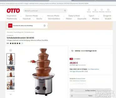 Ostali kuhinjski aparati: #2542 Čokoladna fontana Steinborg SB-6030; **Potpuno NOVO — 5