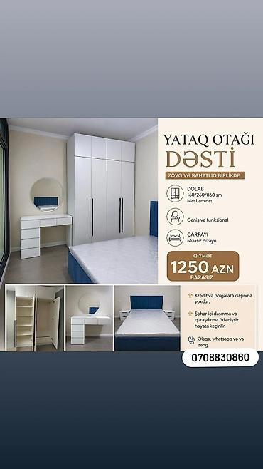 mini masa: Yataq otağı dəsti – zövq və rahatlıq birlikdə Tərkib: - Dolab — 1