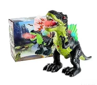 prsluk kaput: Dinosaur t-rex koji bljuje vatru svetli i svira. dinosaur t-rex koji — 1