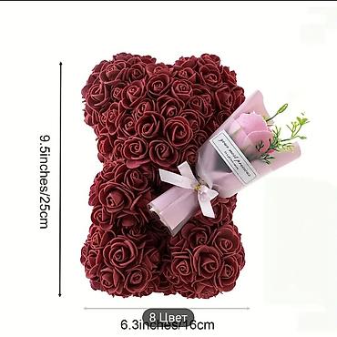 Цветы и букеты: Плюшевый медвежонок из роз — декоративная композиция в виде медведя — 7