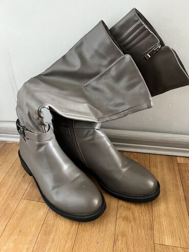 обувь женская деми: Сапоги, 40, цвет - Серый