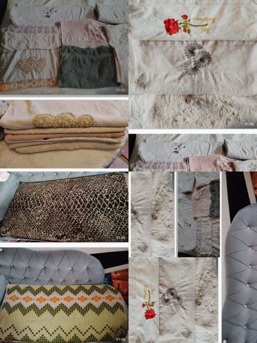 Kurtkalar: Məhsul: Dəsmal və yastıq/örtük dəsti Tərkib: - Müxtəlif ölçülü 12+ — 1