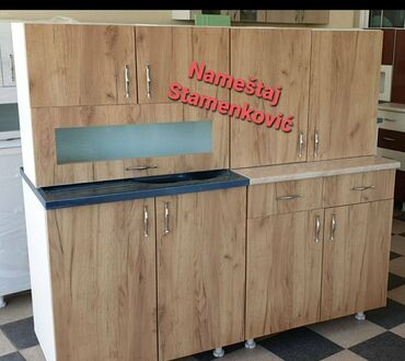 Kuhinjski nameštaj: Kuhinja od iverice 2m sa prohromskim limom i radnom plocom. Moze se — 12