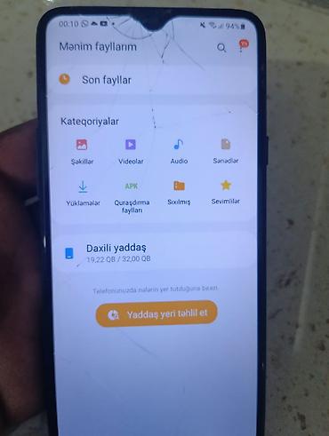 samsung ekran: Samsung Galaxy A20s, 32 GB, rəng - Qara, Barmaq izi — 4