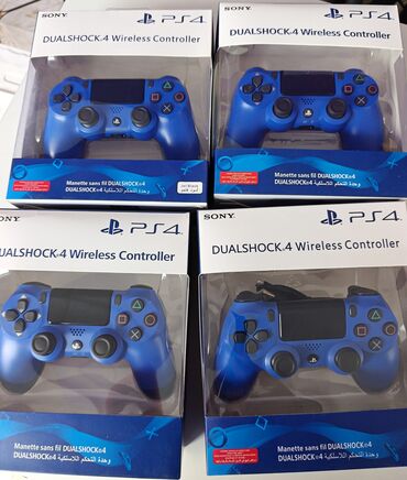 PS4 (Sony Playstation 4): Dualshock 4 blue Yeni, bağlı qutuda PS4/PC/Laptoplara qoşulur Dubai