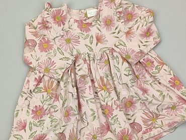 różowa sukienka w kwiaty: Sukienka, Next, 3-6 m, stan - Dobry
