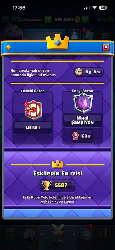 solid 504: Clash Royale oyun hesabı - Kral səviyyəsi: 77 - Qızıl: 515 504 - — 4