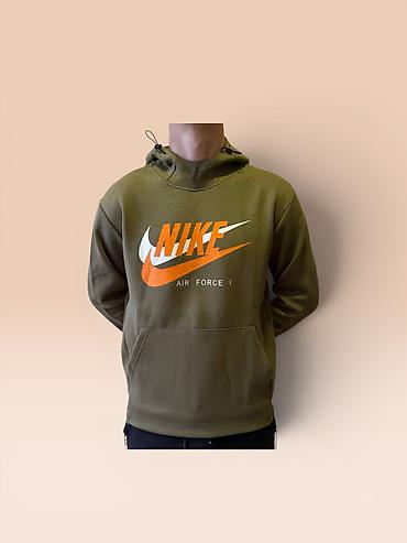 военные одежда: Мужское худи с капюшоном Nike Air Force I - Модели: черное с — 1