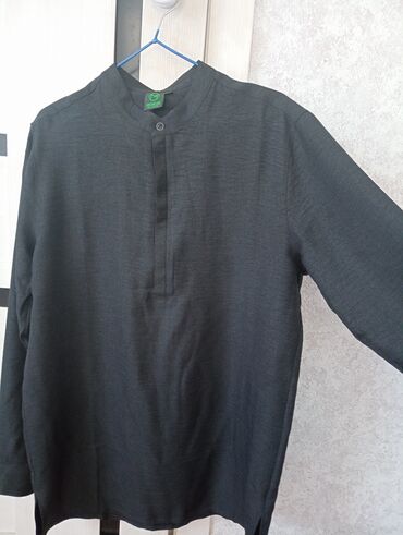 черная рубашка мужская: Көйнөк 3XL (EU 46), түсү - Кара