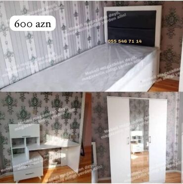 Masa və oturacaq dəstləri: Oğlan və qız üçün, Yeni, Təknəfərlik çarpayı, Yazı masası, Dolab