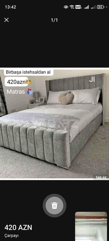 Çarpayılar: Yeni, İkinəfərlik çarpayı, Bazasız, Matras ilə, Siyirməsiz — 13