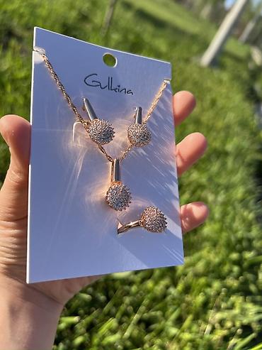 Наборы украшений: Дубайский бижутерия 💍💎 Комплект украшений Gulina в розовом золоте — 1