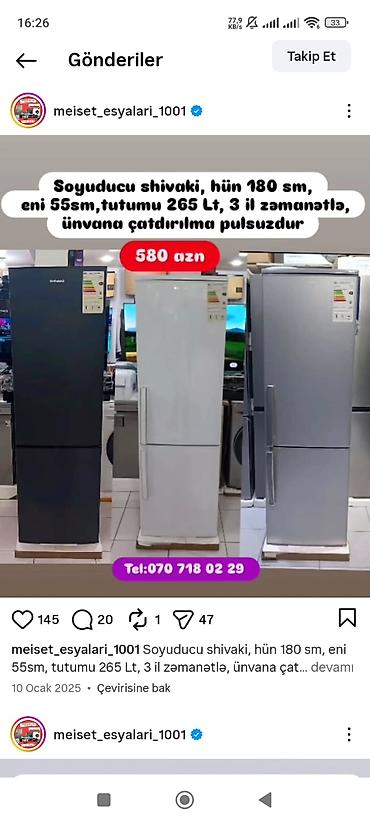 Soyuducular: Anbardan satış soyuducular.Məlumat üçün WhatsaApp-a yazin.Modellərin — 25