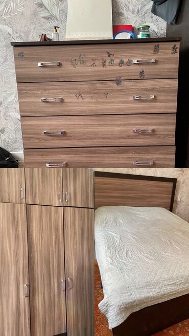 диваны в бишкеке фото цены: Уктоочу бөлмө гарнитуру, Колдонулган, Эки кишилик керебет, Шкаф, Комод, Өзү алып кетүү
