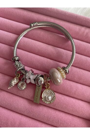 pandora charm: Pandora qolbağ polad materialı keyfiyyətli Qaralmayan Türkiyə