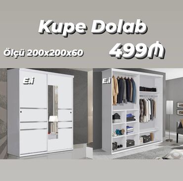 Masa və oturacaq dəstləri: Yeni, Kupe, 2 qapılı Düz dolab, Qarderob, paltar dolabı