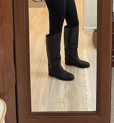 кожанную: Сапоги, 39, H&M, Новый, цвет - Черный — 5