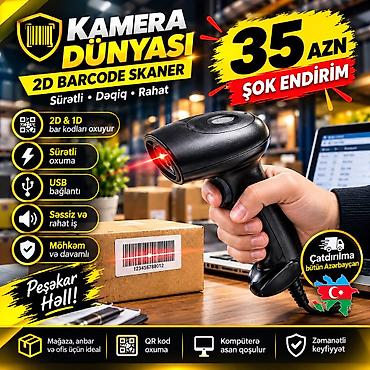 ucuz printer satilir: Masaüstü 2D/QR Barkod Oxuyucu – USB Plug & Play; - Qoş və işlət — 1