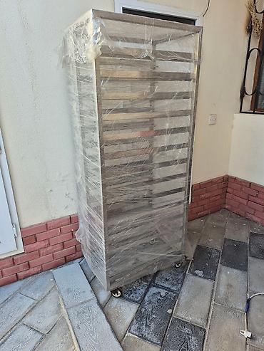 Оборудование для магазинов: Paslanmayan metaldan hazırlanmış, çoxsaylı qəfəsləri olan, təkərli — 3