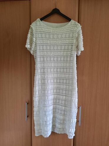 duzina suknjecm: XL (EU 42), color - White, Evening, Short sleeves