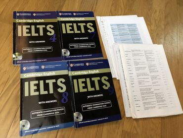 dim kitablari: IETLS Practice kitablari ve print edilmis vocabularies. seliqeli