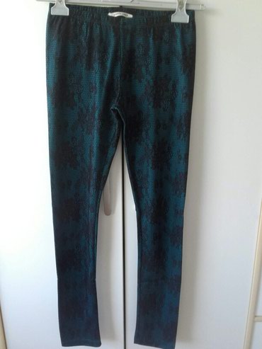 only pantalone: S (EU 36), Polyester, color - Green, Embroidery